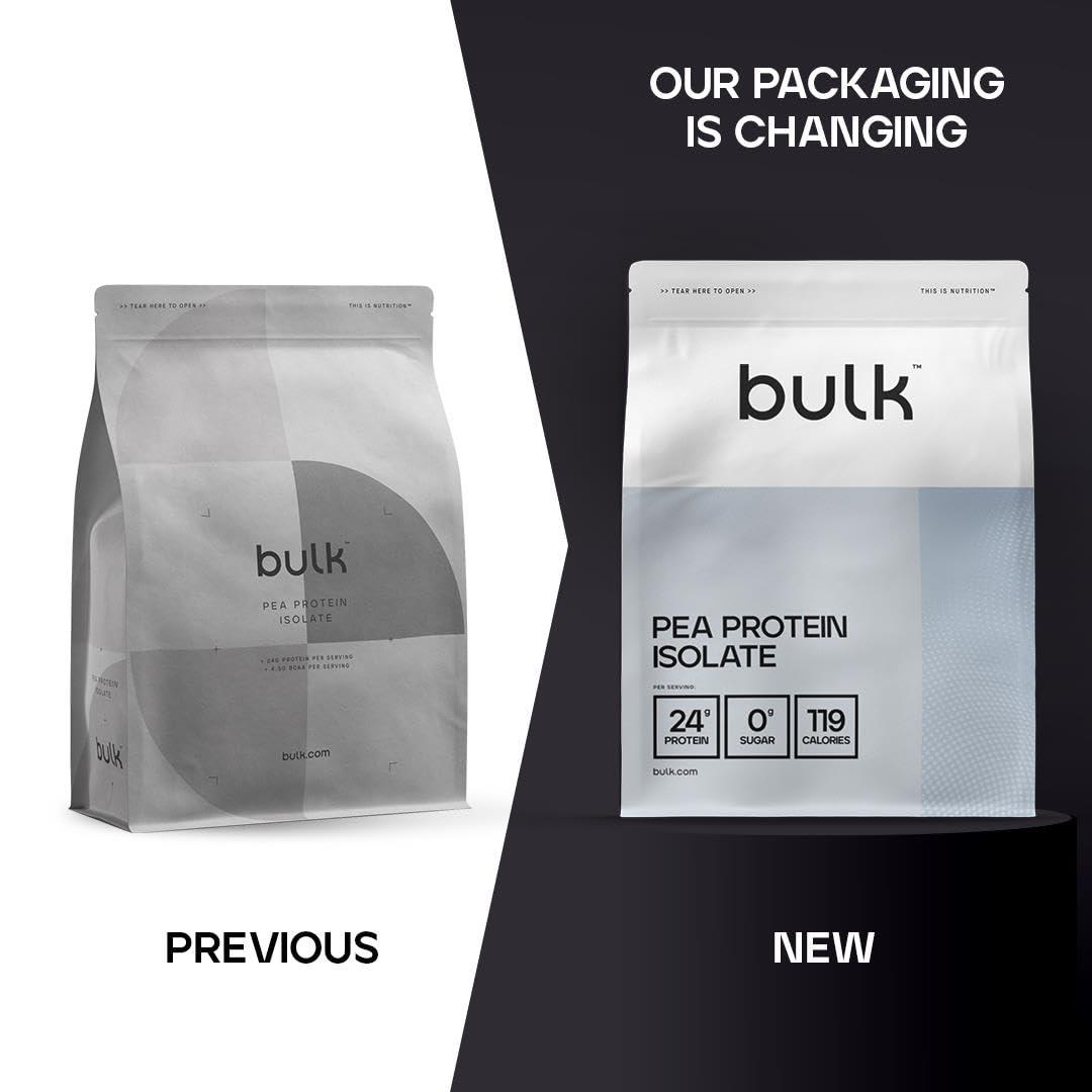 Bulk Bulk Pea Protein Isolate Powder, Vegan Protein Shake, 1 kg, 33 Servings, Packaging May Vary