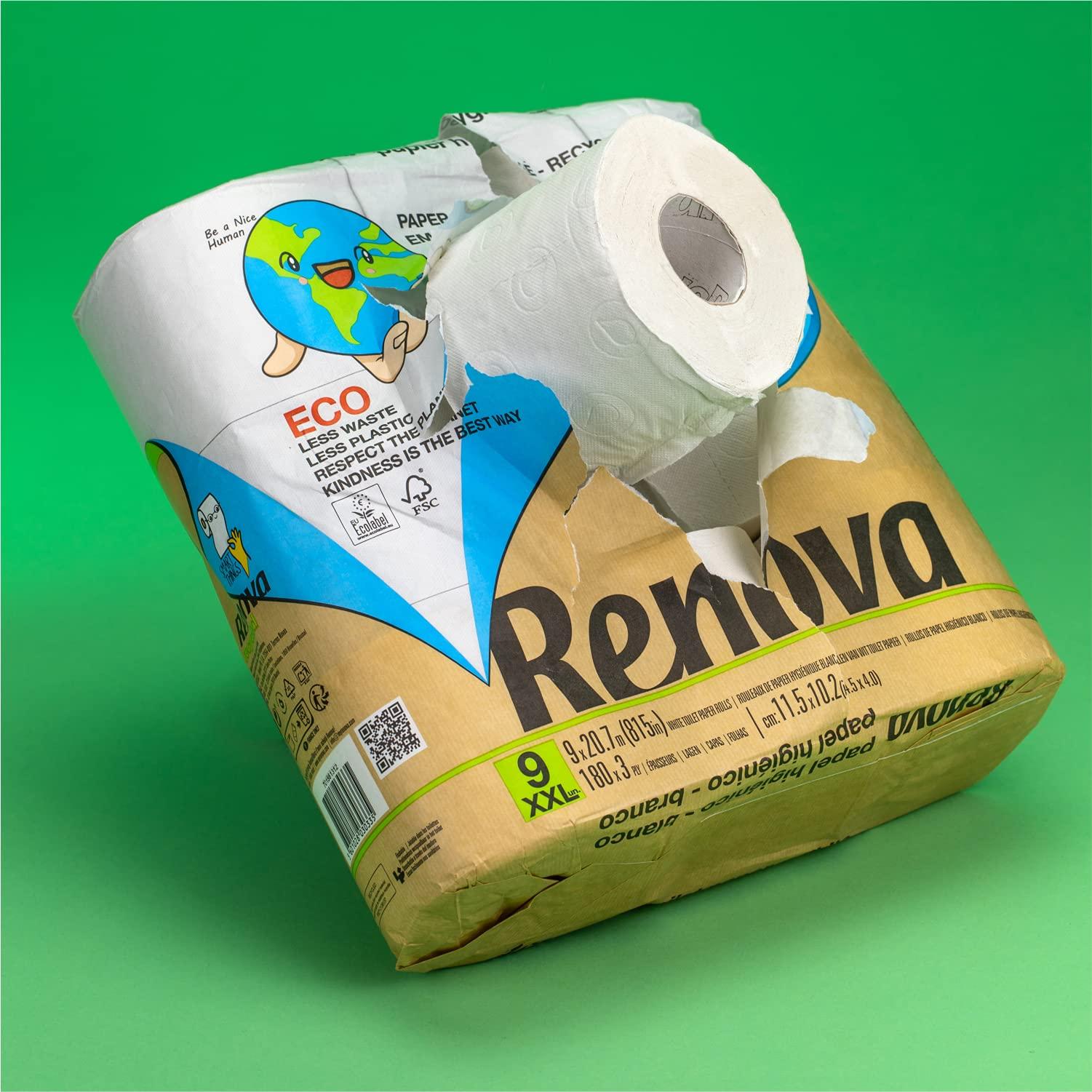 Renova Renova Toilet Paper 100% Recycled & Paper Pack 9 Units 921 g