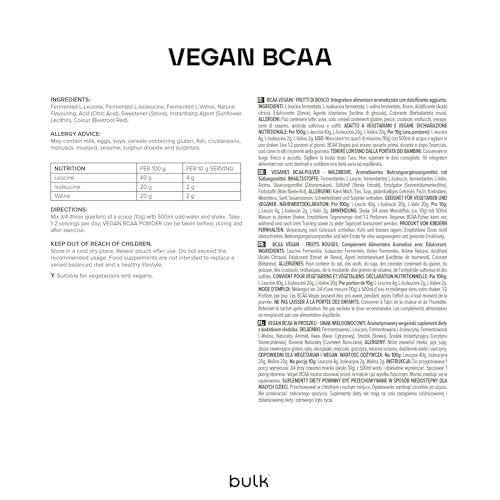 Bulk Bulk Vegan BCAA Powder, Mixed Berry, 500 g, Packaging May Vary