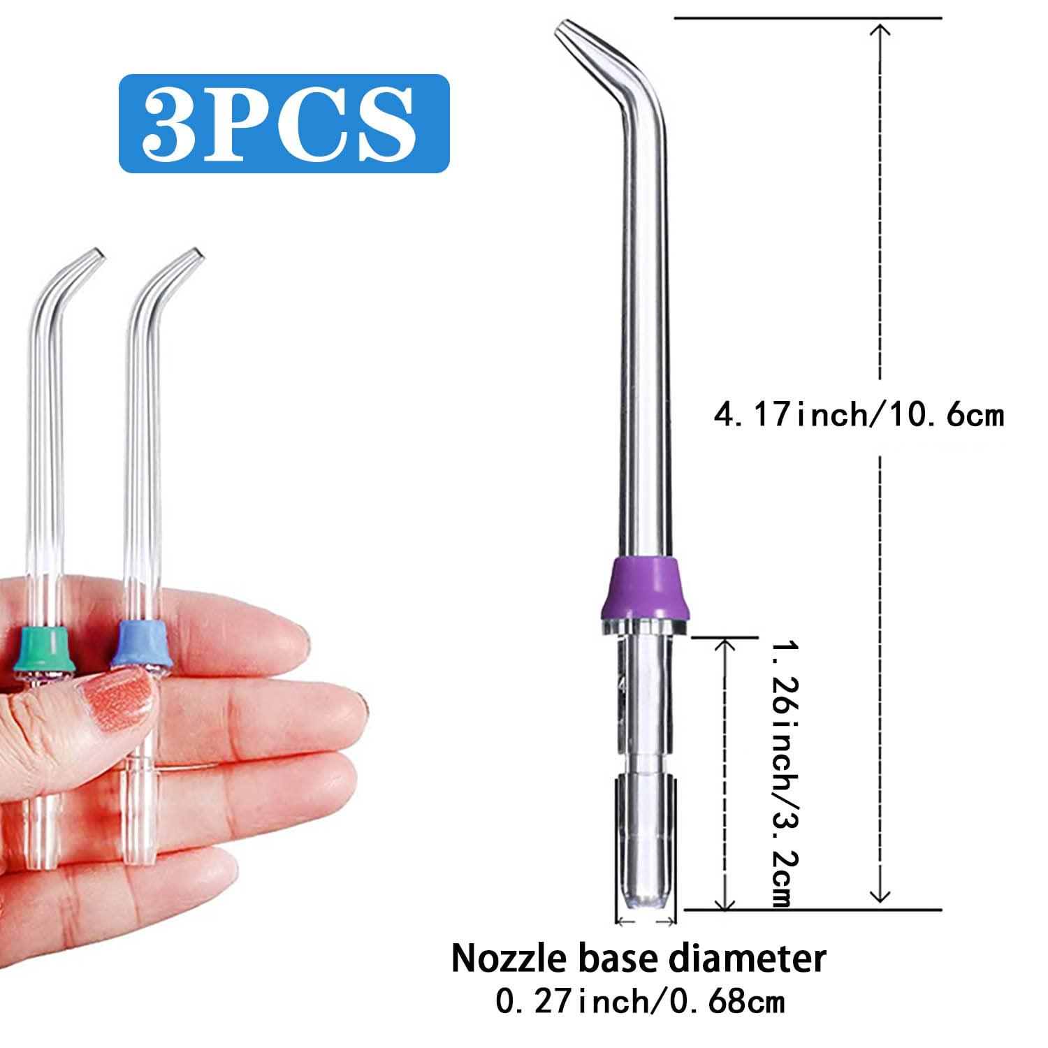 Tiankohelan 3 Pcs Replacement Heads for Waterpik Water Flossers Other Brand Oral Irrigators,Replacement Tips for Waterpik Water Flosser(Blue Purple Green)