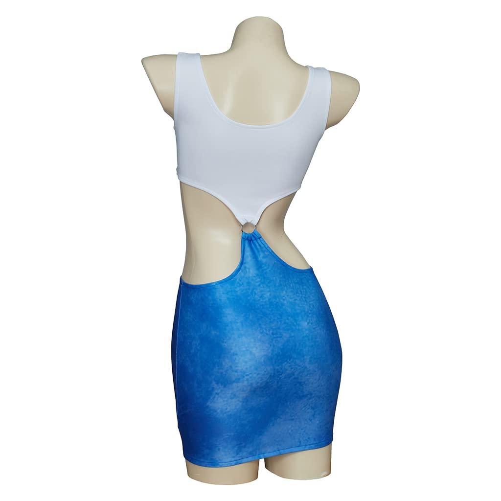 Willyacos Willyacos Julia Roberts Pretty Cospaly Woman Hooker Dress Vivian Ward Costume Movie Character Costumes for Women Sexy Outfit (Blue and White, XS)