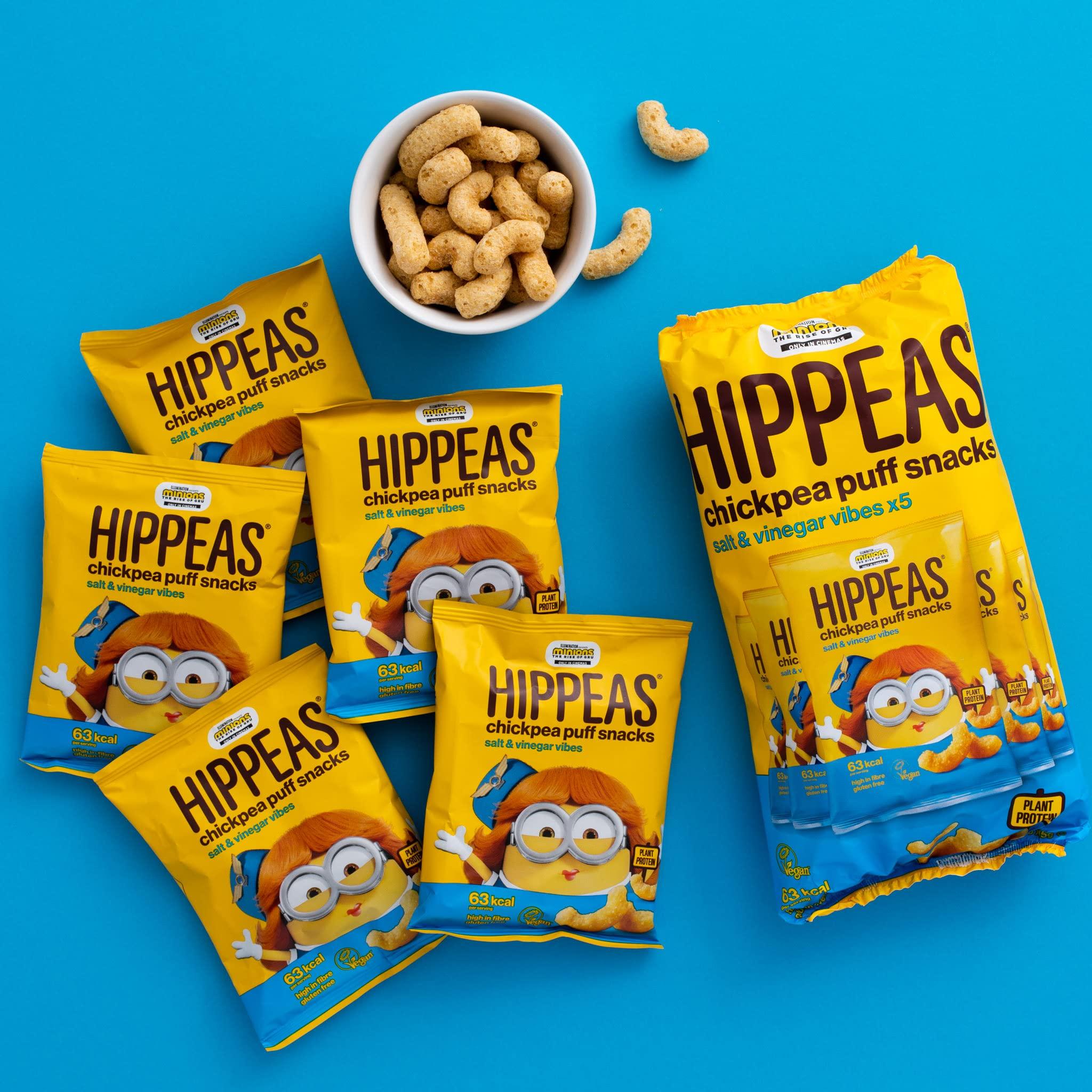 Hippeas HIPPEAS Salt & Vinegar Chickpea Puff Vegan Crisps Multipack | 50 x 15g Packets | Plant-Based, Source of Protein | Free from Gluten & Artificial Flavours | Light & Crunchy - 62 calories per serving