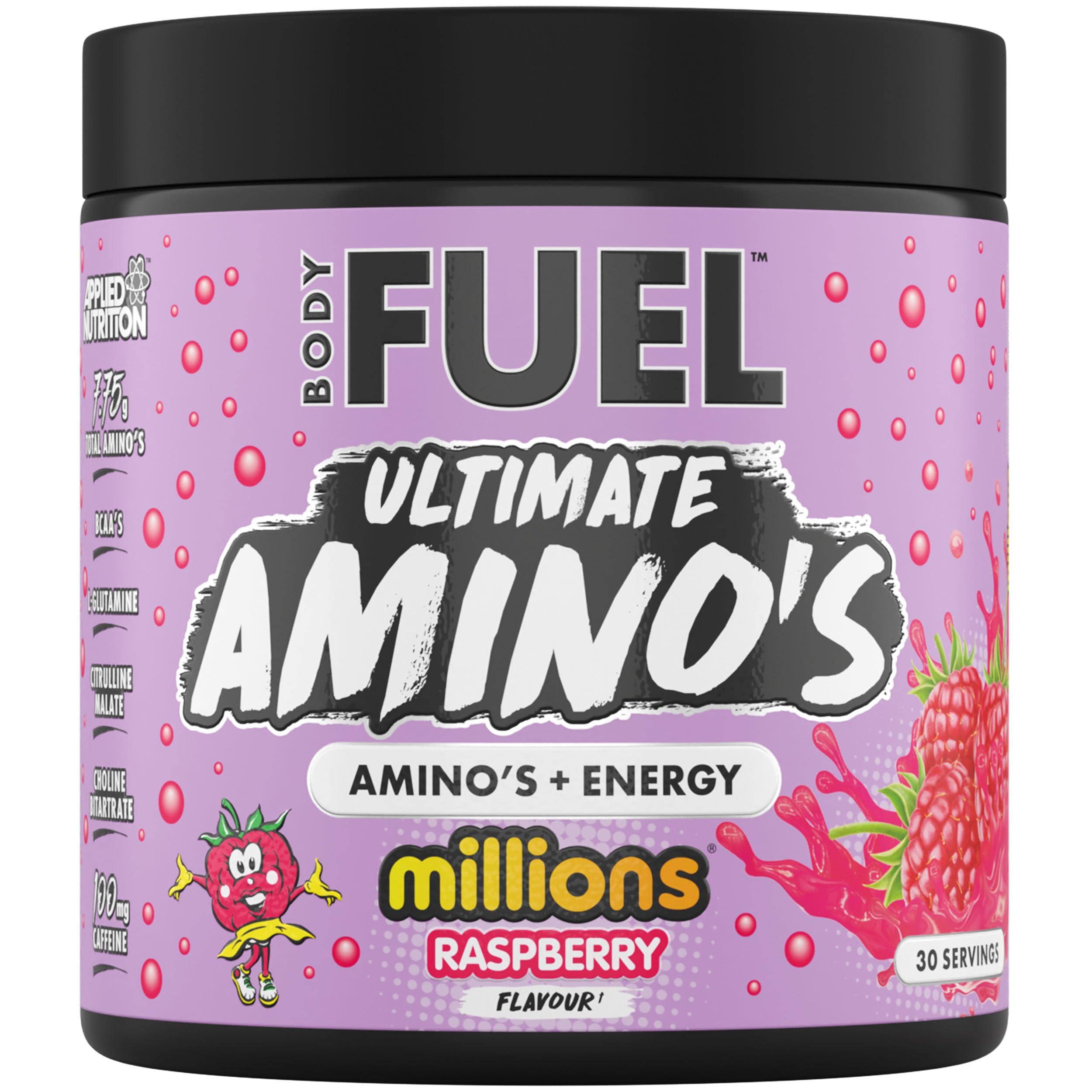 Applied Nutrition Applied Nutrition BodyFuel Amino's - Amino Acids Supplement, EAA Essential Amino Acids Powder, Muscle Fuel & Recovery (270g - 30 Servings) (Millions Raspberry)
