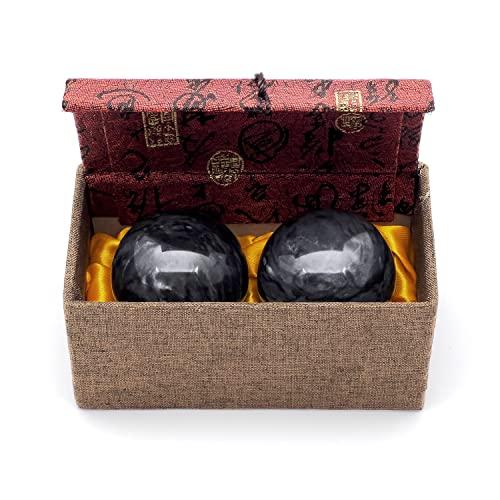 TaktZeit TaktZeit Chinese Exercise Balls Baoding Balls (Gray-Stone, 2.2Inches)