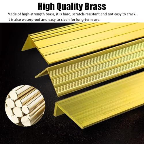 CMYUN CMYUN Threshold Strip Anti-slip Stairs Nosing Strips Brass, 3/4/5 Cm Extra-wide Stair Edging Treads, Step Edge Trim Protector Decor Guards for Marble Tile Hardwood Floors(30x20mm(1.2x0.8 in))
