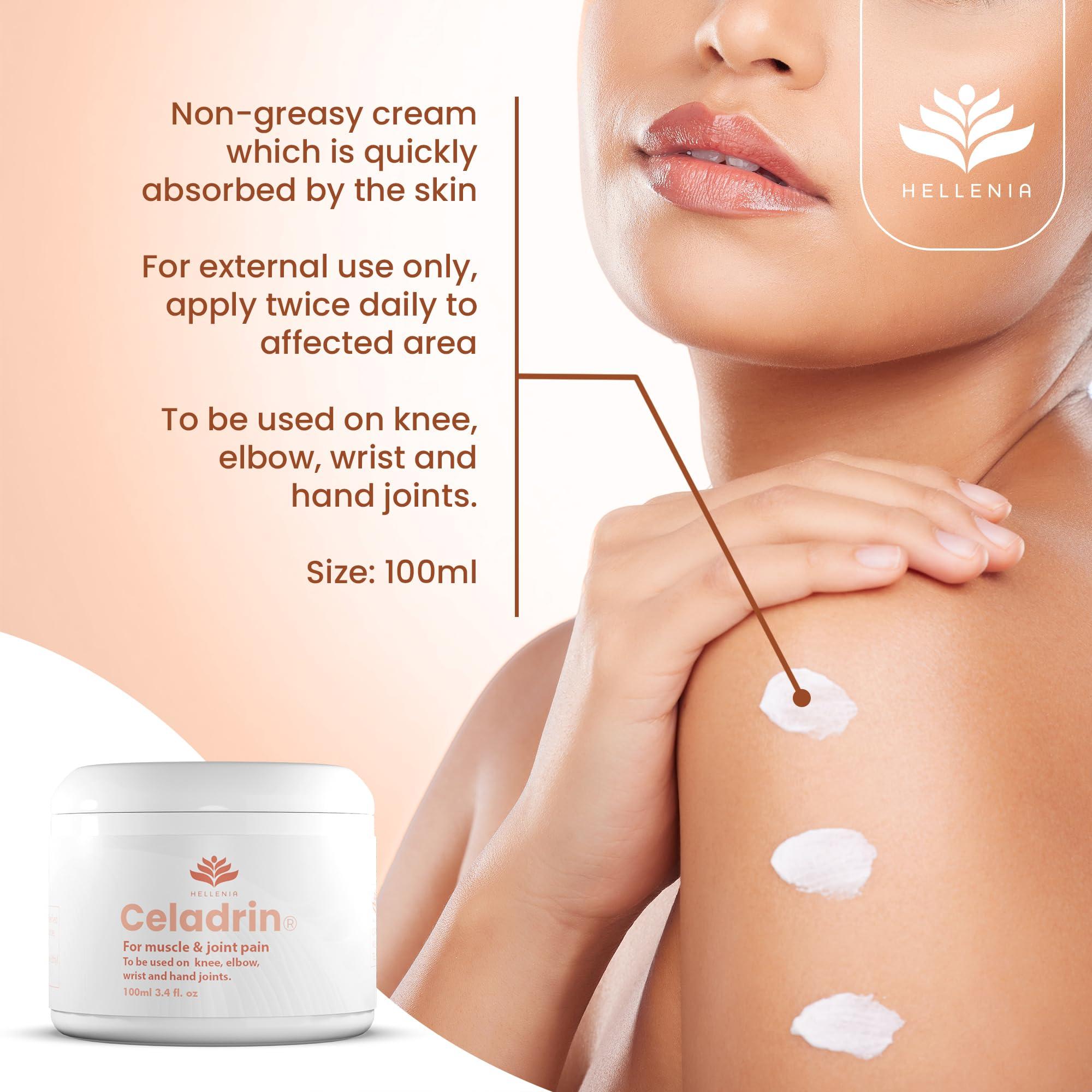 Hellenia Celadrin Cream for Muscle and Joint Pain 100ml | Joint Care Cream Using Patented Ingredient Celadrin | UK Manufactured for Hellenia Healthfoods