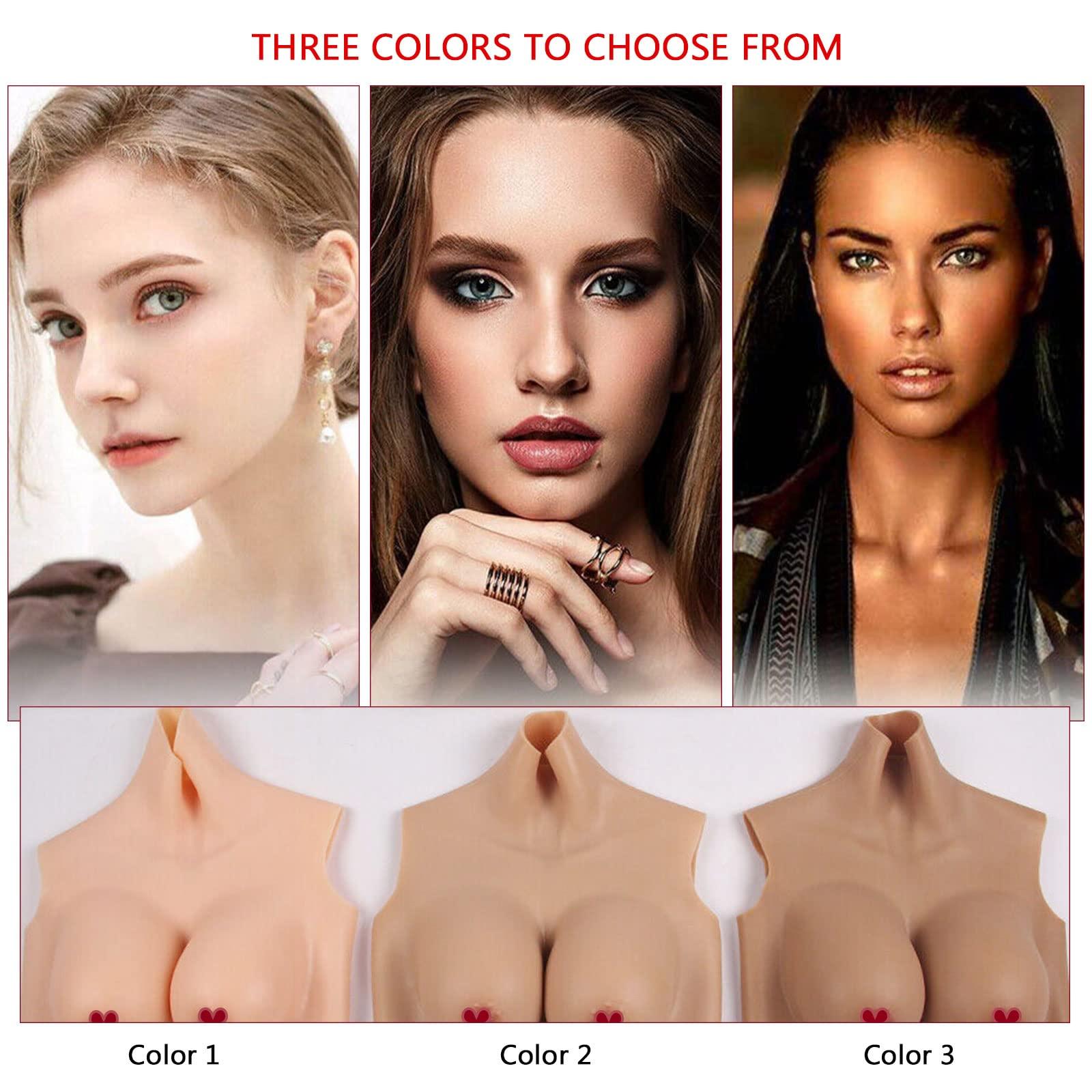 PROPFE PROPFE Silicone Muscle Suits Cosplay Costume Breastplate False Body Bodysuit Half Body Simulation Skin Boobs for Crossdresser