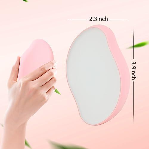 TFHAllOSTYLE Crystal Hair Eraser, Magic Crystal Hair Remover Stone, Nano Crystal Painless Hair Removal Device for Women & Men, Soft Smooth Silky Skin (Black & Pink)