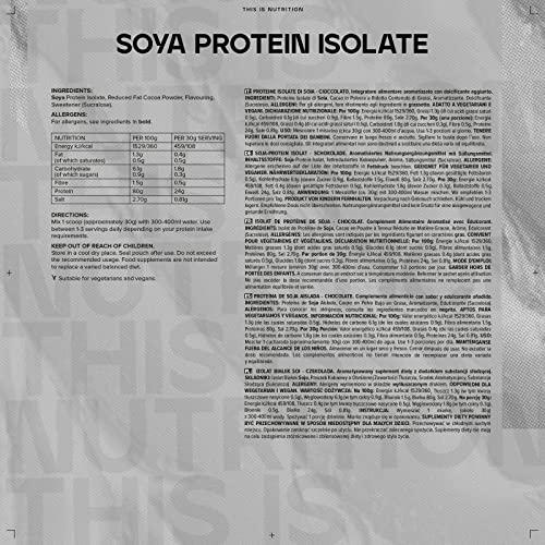 Bulk Bulk Soya Protein Isolate Powder, Vegan Protein Shake, Chocolate, 1 kg, 33 Servings, Packaging May Vary