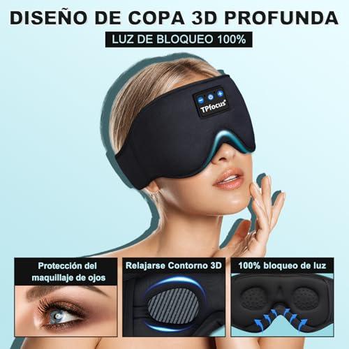 TPfocus TPfocus Sleep Mask Headphones Bluetooth Sleep Headphones, Wireless Sleep Headphones for Side Office, Air Travel, Cool Tech Gadgets (3D-Classic Black)
