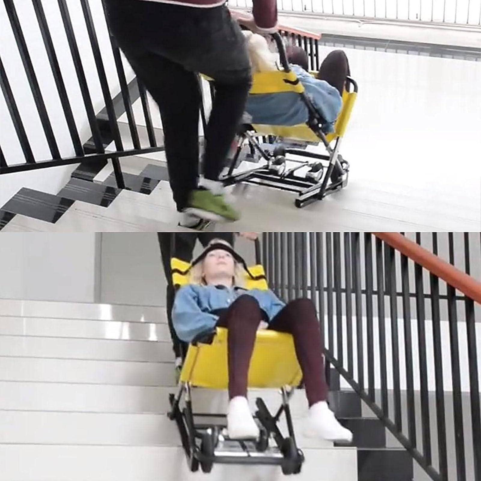 XLJLKJDS XLJLKJDS Stair Stretcher, Foldable Stair Chair Lift, Transfer Stair Chair Lift Assist Devices, Aluminum Light Weight Em-ergency Evacuation Climbing 2 Wheel Foldable Lift, Load 159kg