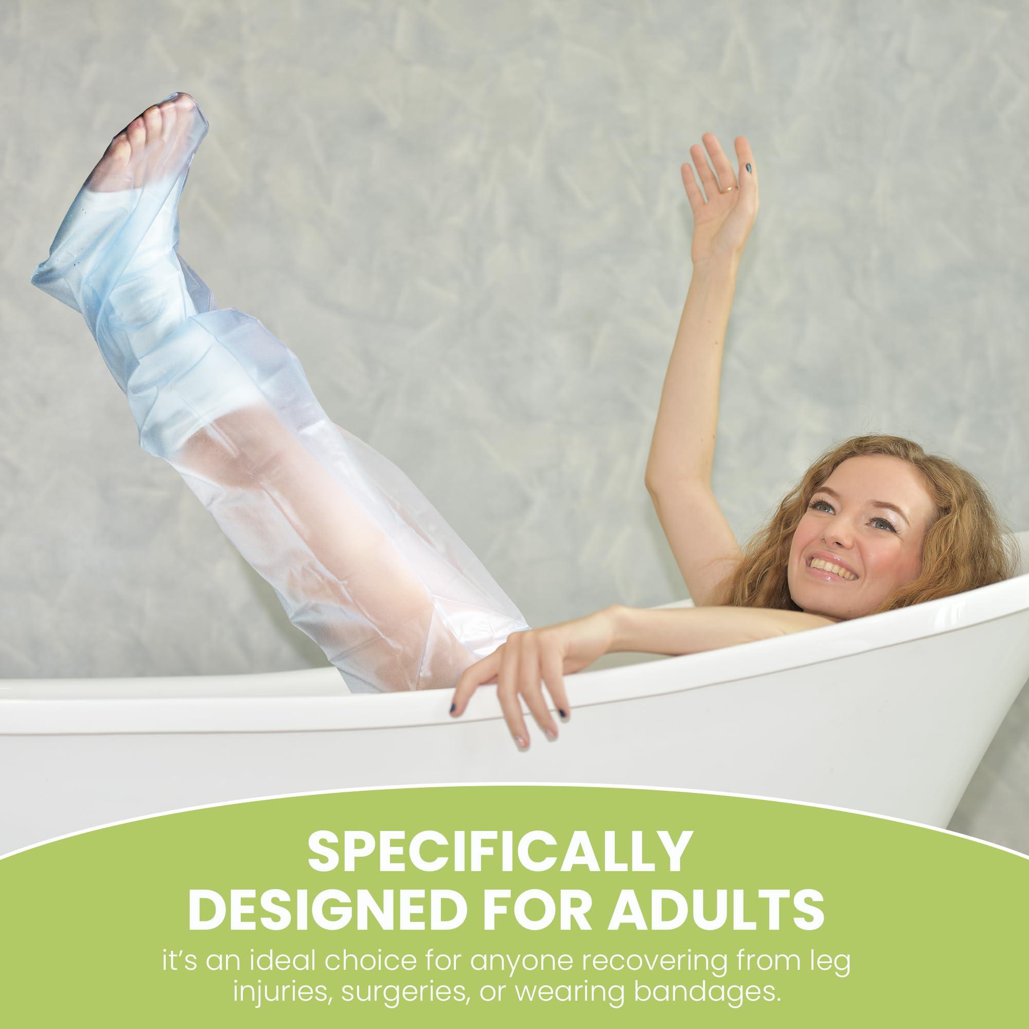 SEALCUFF SEALCUFF Waterproof Plaster Cast Cover - Reusable Adult Waterproof Leg Cover for Shower Arm, Leg and Foot | Waterproof Arm Cast Protector | Full Leg Cast Cover for Shower