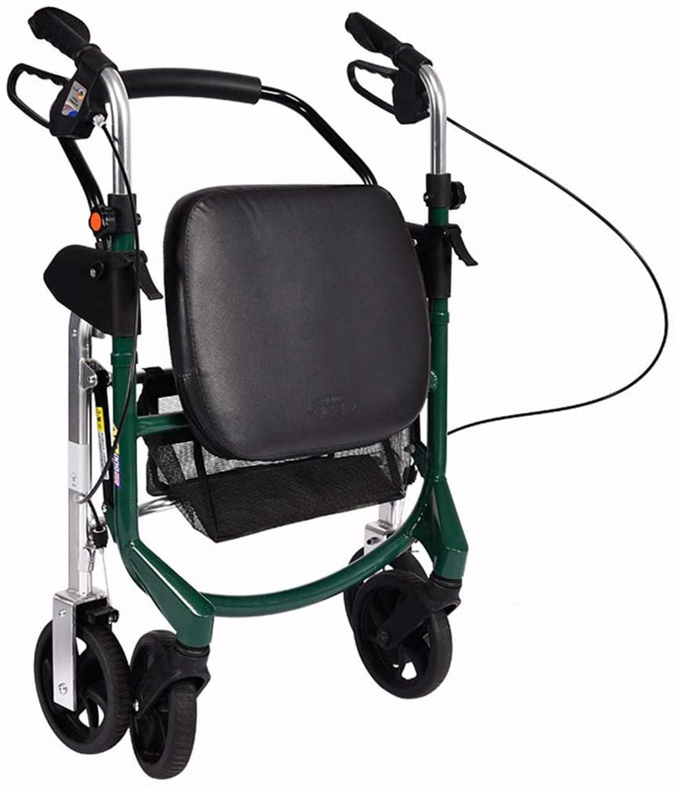 BHANAY Rollator Walker Walkers for Seniors with Seat Foldable and 4 Wheels,s with Wheels and Seat 220 Pound