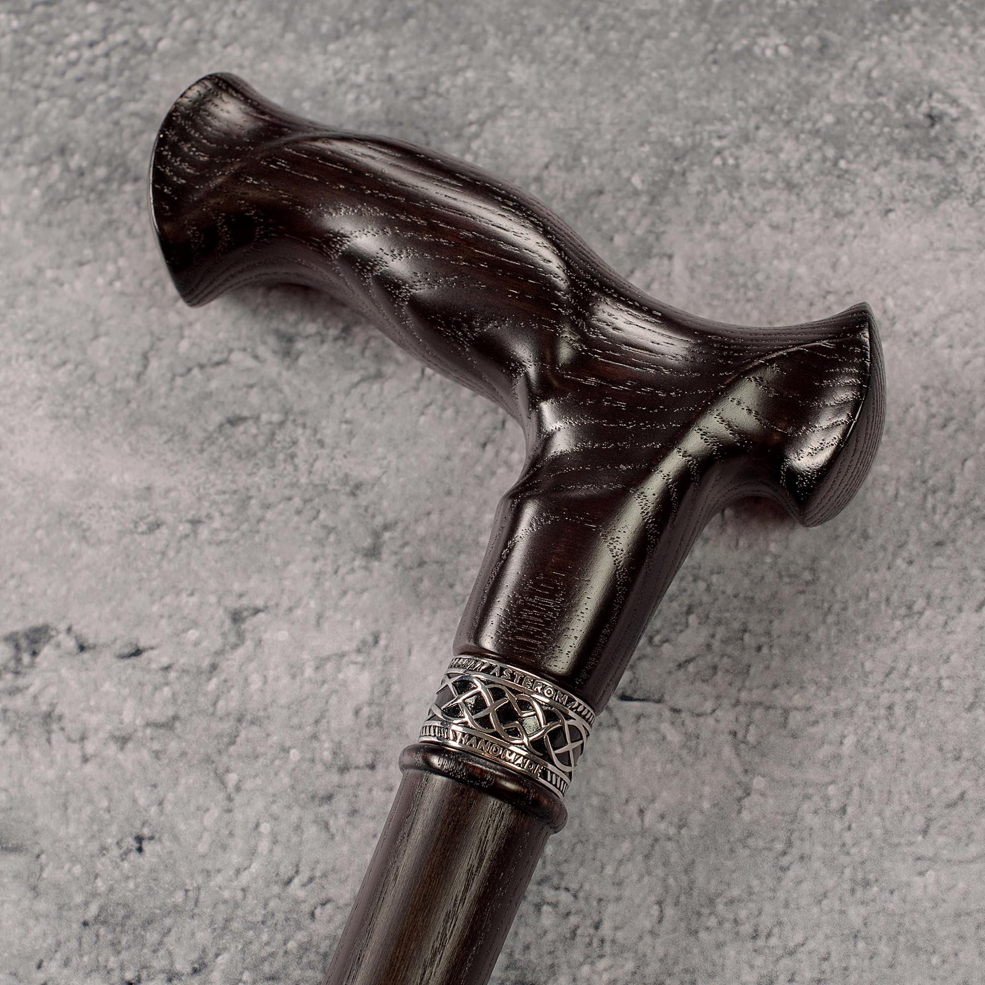 Asterom Asterom Walking Cane - Handcrafted, Ergonomic, Wooden - Canes for Men & Women, Cool Walking Sticks for Seniors (Walnut, 35 Inches)