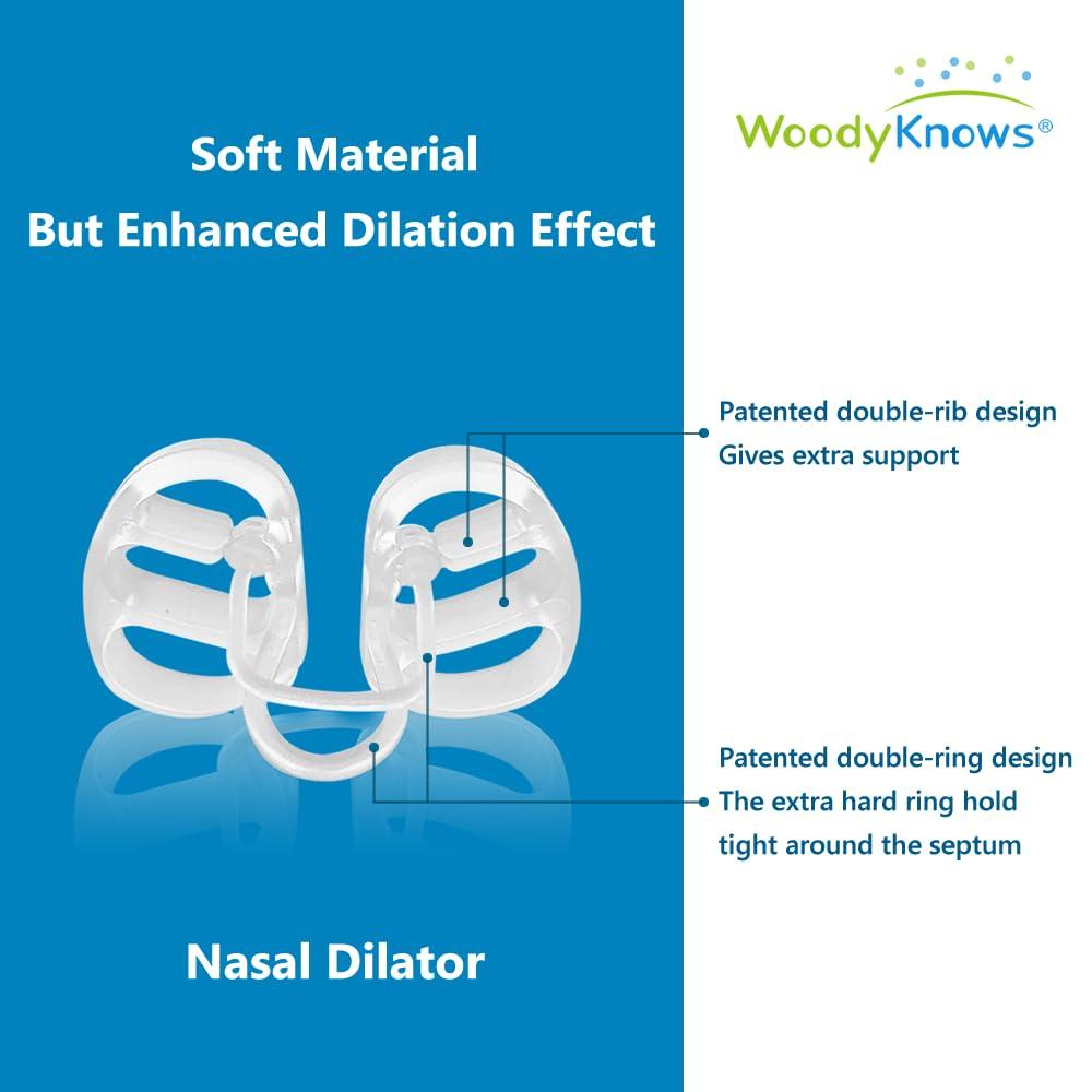 WoodyKnows WoodyKnows Super-Support Nasal Dilator, Improves Sleep and Sports Airflow, Nasal Congestion and Nose-Related snoring aid (M 4Pack)