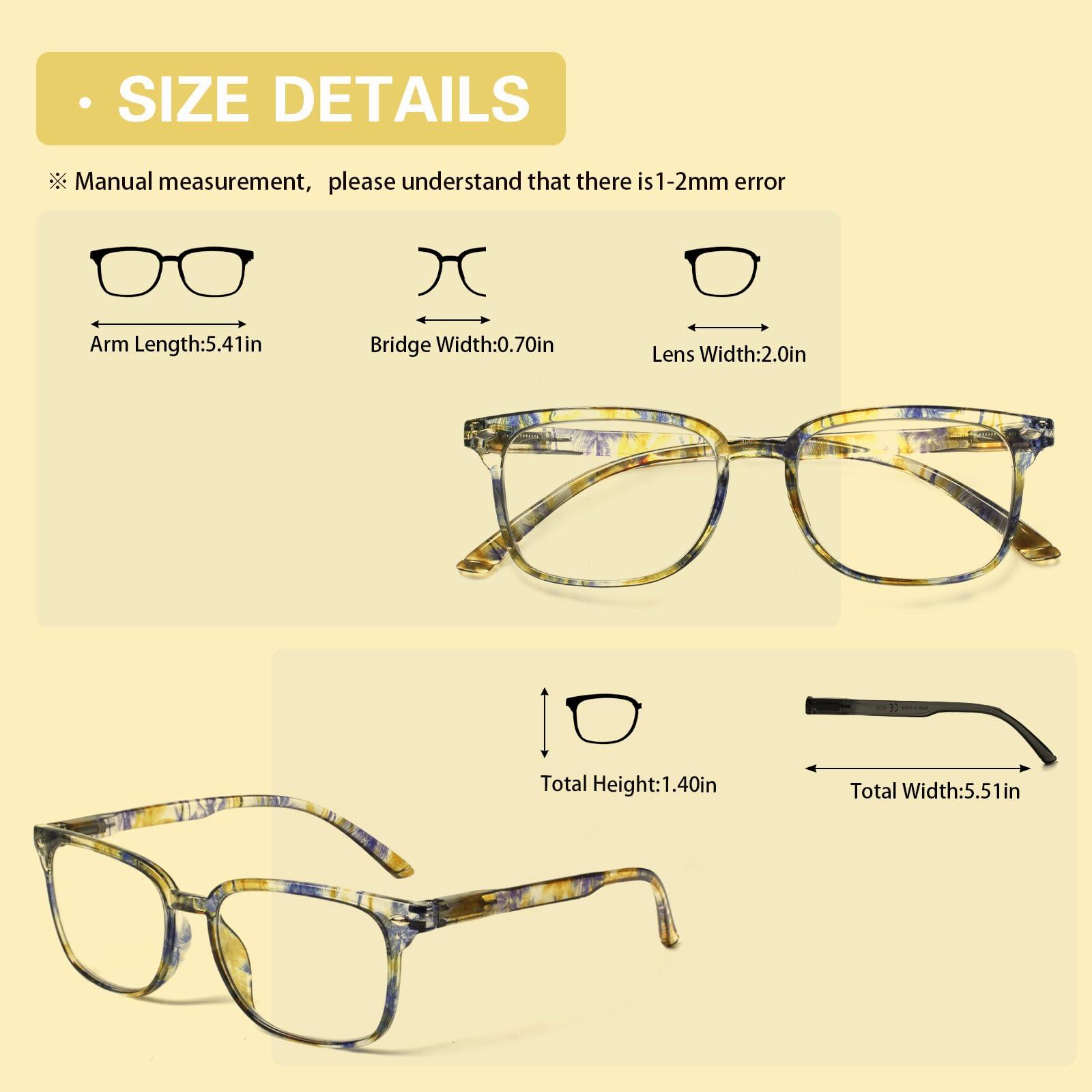 Kerecsen Kerecsen 6 Pack Reading Glasses for Women and Men Blue Light Blocking, Spring Hinge Lightweight Anti Glare Computer Readers (6 Mix Color-1, 0.75, x)