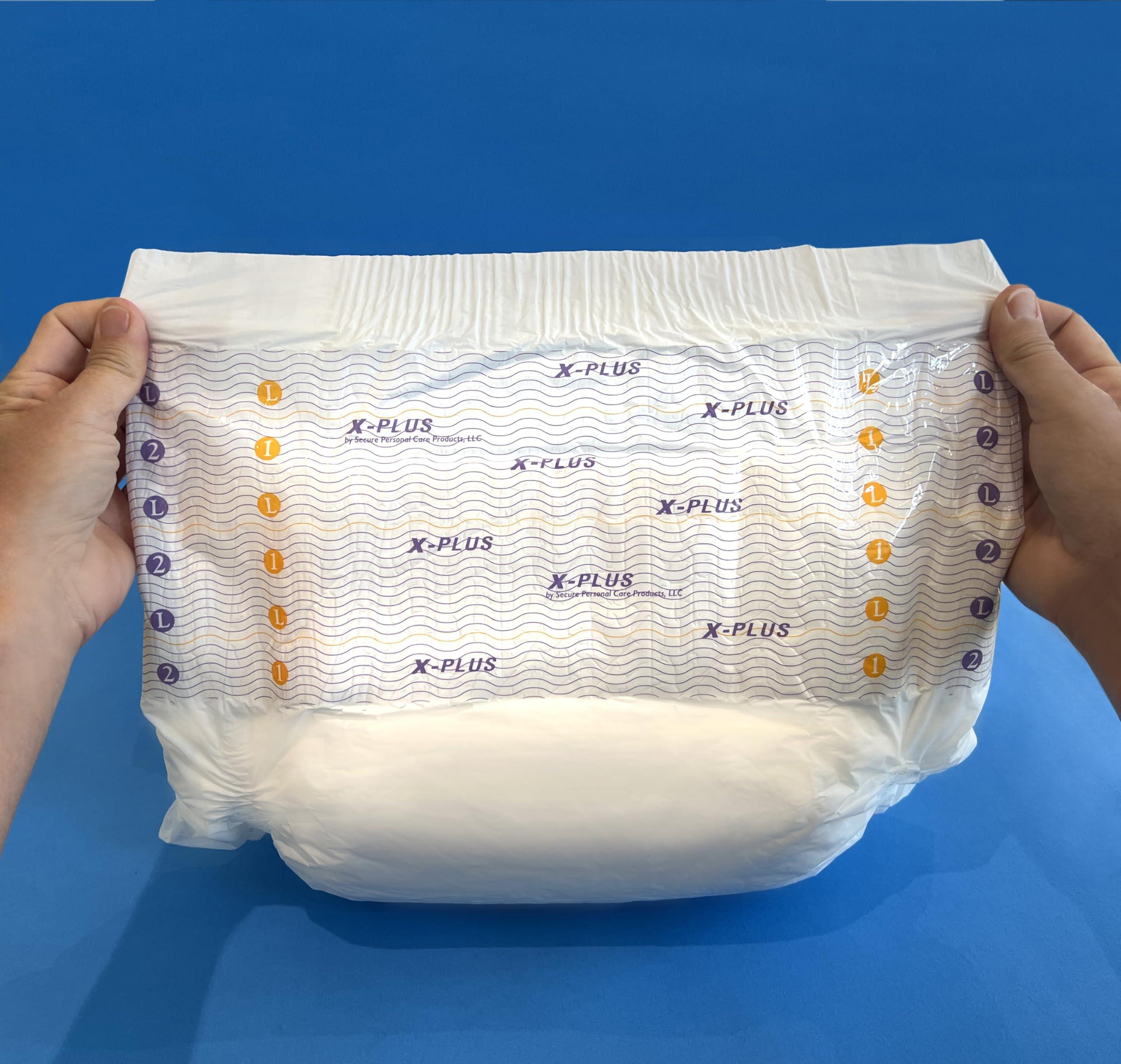 TOTAL DRY TotalDry Ultimate X-Plus - Fitted Incontinence Briefs Adult Diapers Plastic Backed Ultra Absorbent Overnight Bladder Control for Women & Men - FSA HSA Approved - Medium