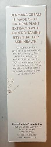 Dermaka Dermaka All Natural Face Cream for Scar Removal - Plant-Based with Vitamins K and C, 2 oz. - Extra Strength Bruise Cream - Moisturizing Lotion for Varicose Veins and Post Surgical Scar Treatment