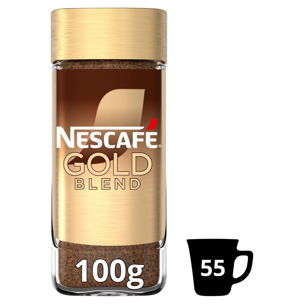 NESCAFÉ Nescafe Gold Blend Instant Coffee, Premium Instant Coffee, Rich Aroma & Smooth Taste Gold Blend Coffee, 100g (Pack of 6)