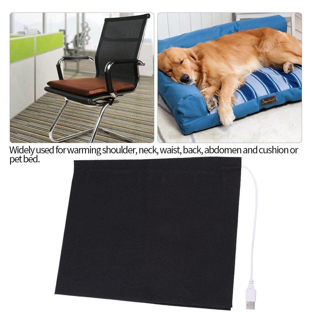 Walfront Heated Cushion, 5V USB Electric Heated Mat / Seat Heater - 35C -50C - Can be used for pets