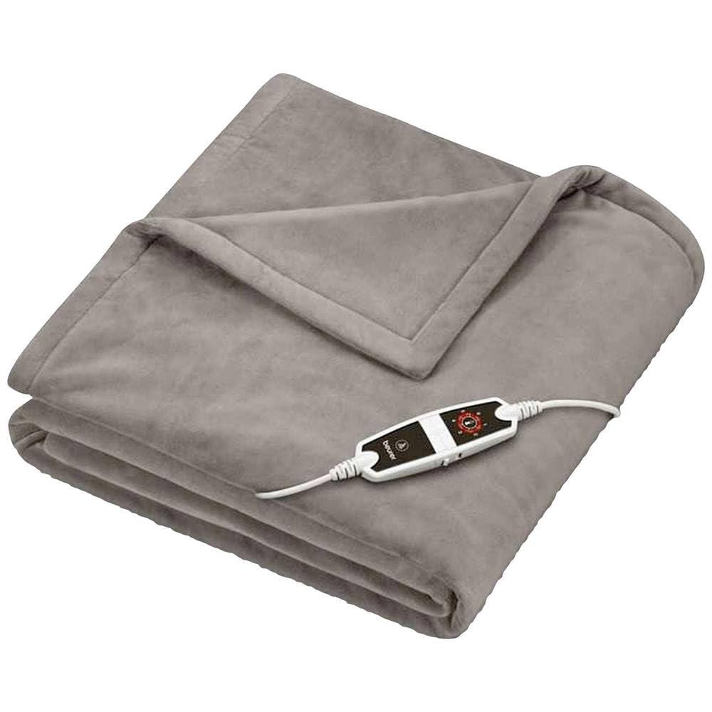 Beurer Beurer HD 150 XXL Electric Blanket with Automatic Shut-Off, 200 x 150 cm, 6 Temperature Levels, Machine Washable, Cuddly Blanket, Taupe