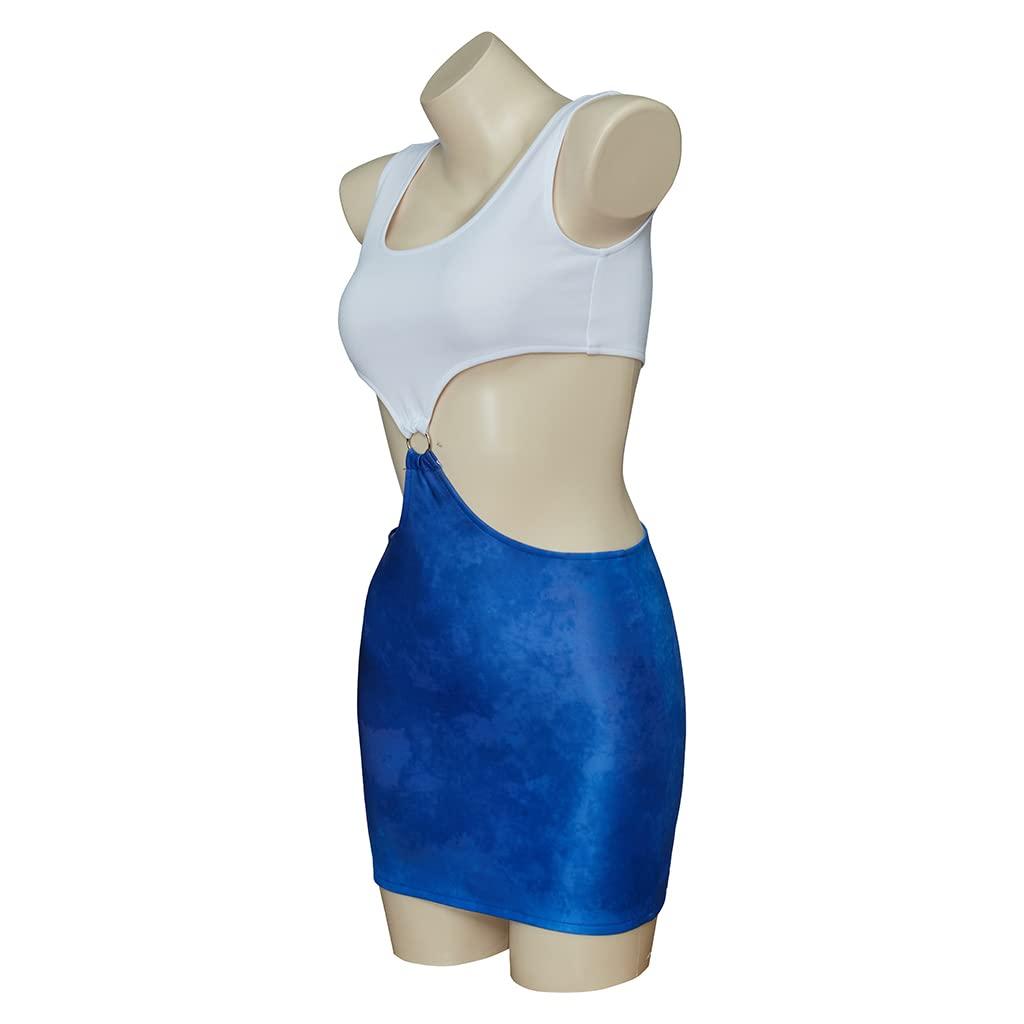 Willyacos Willyacos Julia Roberts Pretty Cospaly Woman Hooker Dress Vivian Ward Costume Movie Character Costumes for Women Sexy Outfit (Blue and White, XS)