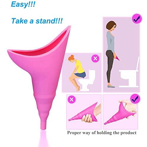 BAtlam BAtlam 2 Pcs Female Urination Device, Women Urine Funnel Urinator, Women\'s Stand Up Urinal Portable for Travel, Camping, Hiking, Outdoor Activities.(Pink+Purple)