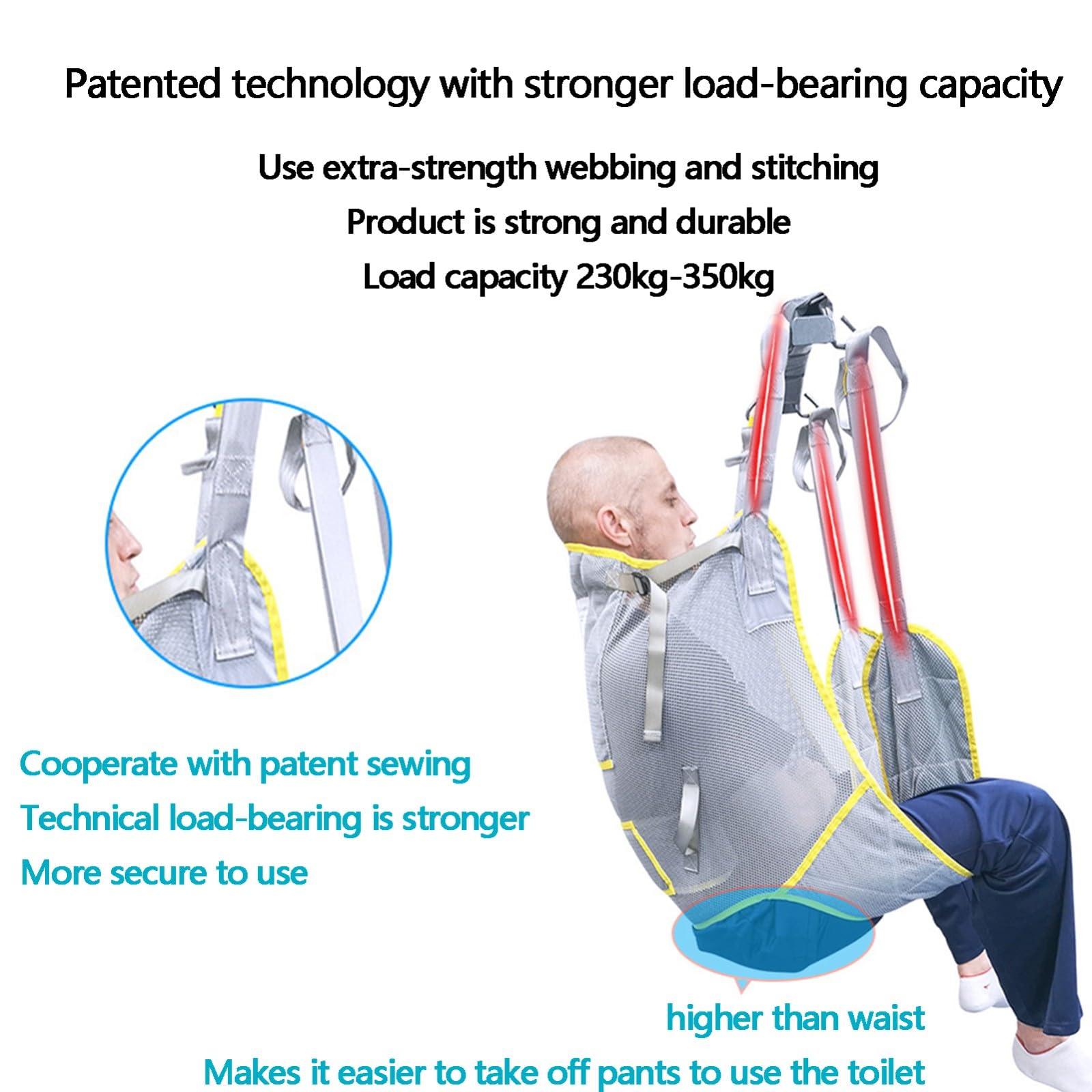 Glcfound Hoyer Lift Sling Full Body Sling with Patient Lifts Lifting Sling for Patient Transfer and Positioning and Lifting Patient Aid Full Body Toileting Sling Patient Aid One Piece Patient Lift Sling L