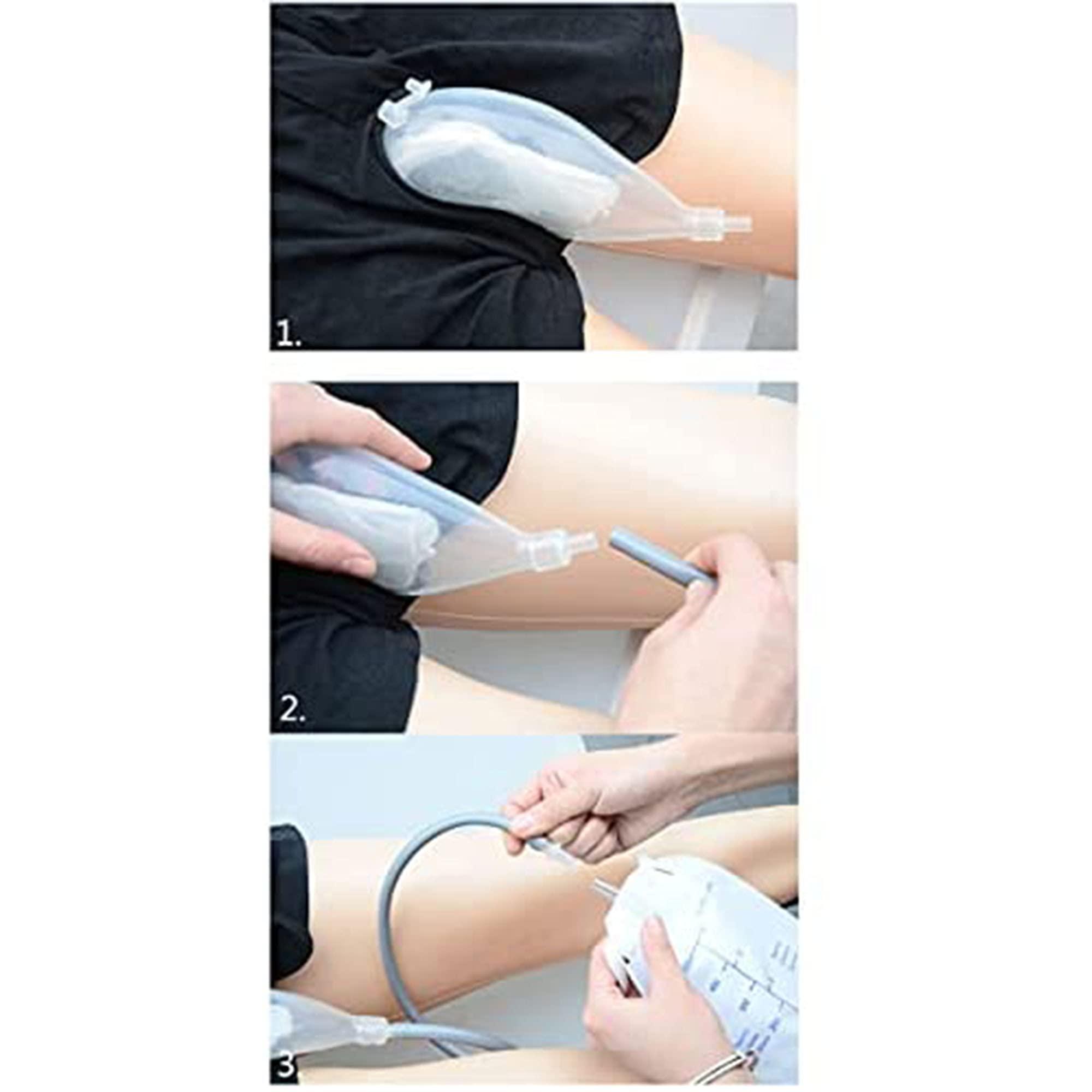 Zhihua Men's Wearable Urine Bag Incontinence Underwear, Leak-Proof Leg Urinary Tube Bracket to Prevent Embarrassment of The Elderly, for Incontinence Bladder Assist Device,Black,M