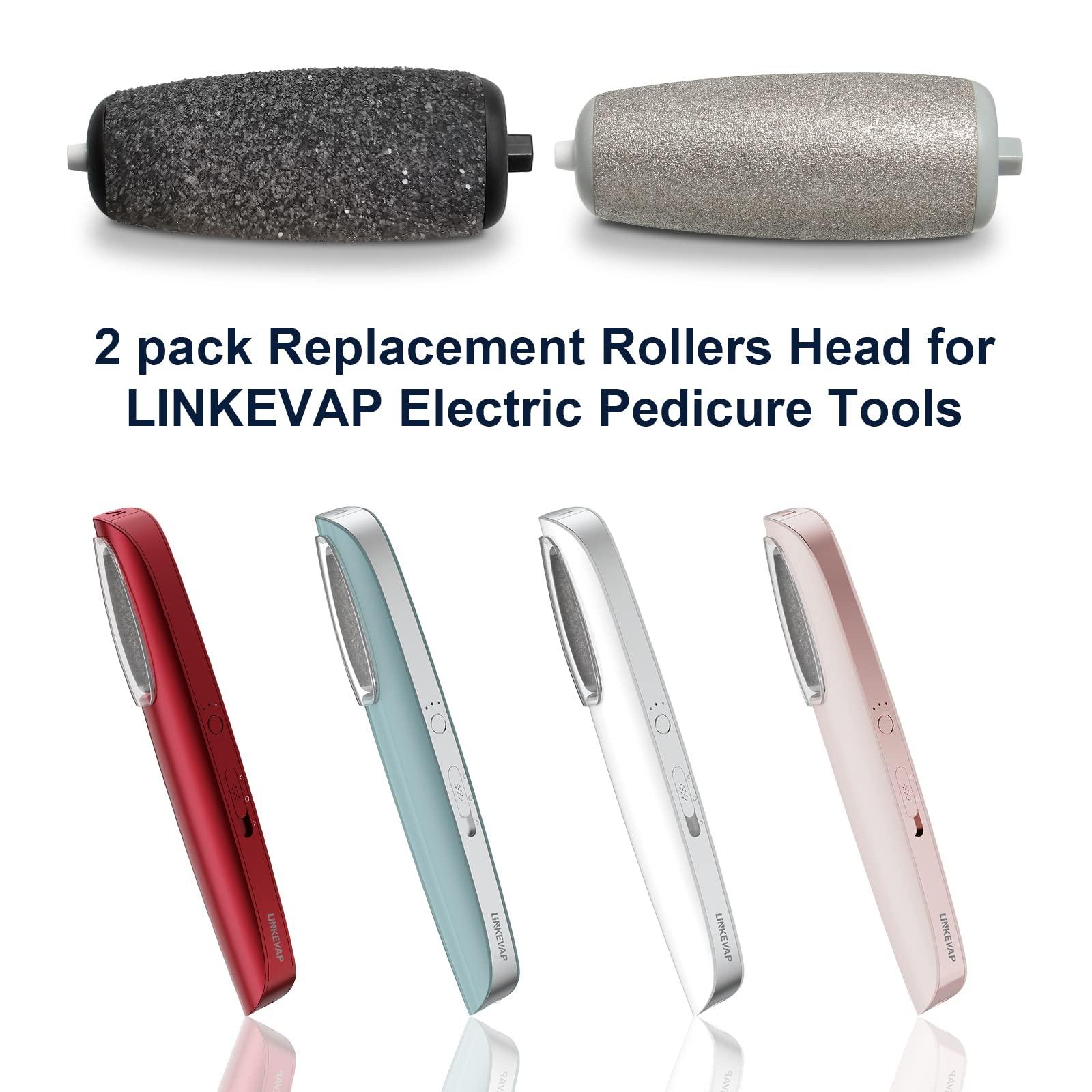 LINKEVAP LINKEVAP Electric Callus Remover - 2 Pack Replacement Refill Rollers for Men & Women - Pedicure File Tools Foot Care (Fine & Coarse)