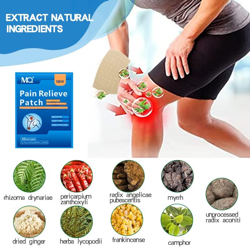 MQUPIN 60PCS Pain Relief Patches, Heat Patches for Back, Neck, Shoulder & Knee Pain, Fast-Acting Herbal Arthritis Relief, Warming Joint & Lumbar Support
