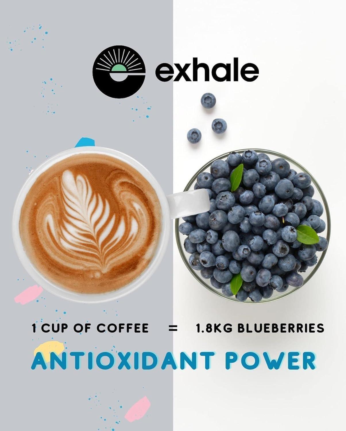 EXHALE EXHALE Organic Ground Coffee 225G PACK - Mycotoxin Free & Suitable for Bulletproof Coffee. Single Origin and 100% Arabica Beans. For Cafetiere, Filter or AeroPress - Dark Roast