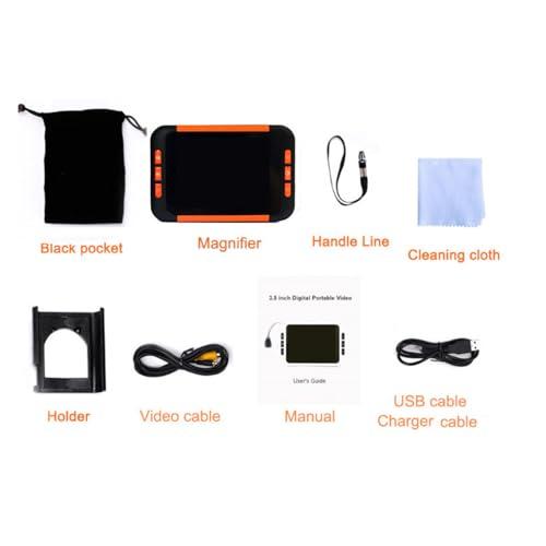 Generic Digital Magnifying Glass for Seniors and Visually Impaired - Electronic Magnifier with 19 Color Modes for Reading Newspaper - Low Vision Aid, White