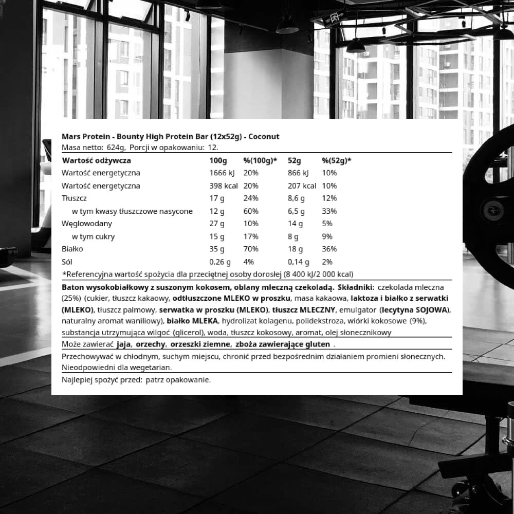 BOUNTY Bounty Hi Protein Bar (12 x 52g), High Protein Energy Snack with Milk Chocolate and Coconut, 18g Protein