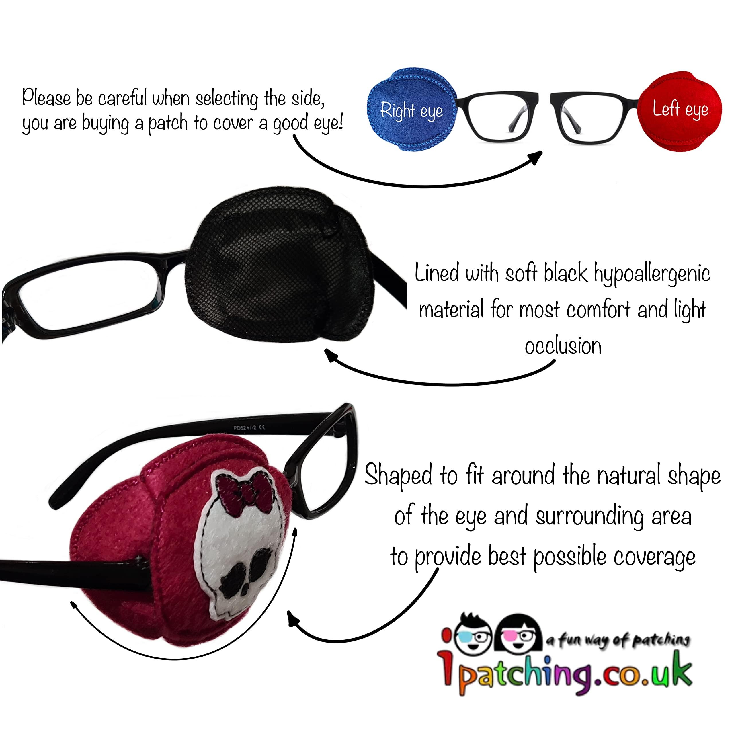 iPatching Kids and Adults Reusable Embroidered Orthoptic Eye Patch For Amblyopia Lazy Eye Occlusion Therapy Treatment PawMarsh Dog (Left Eye Cover)