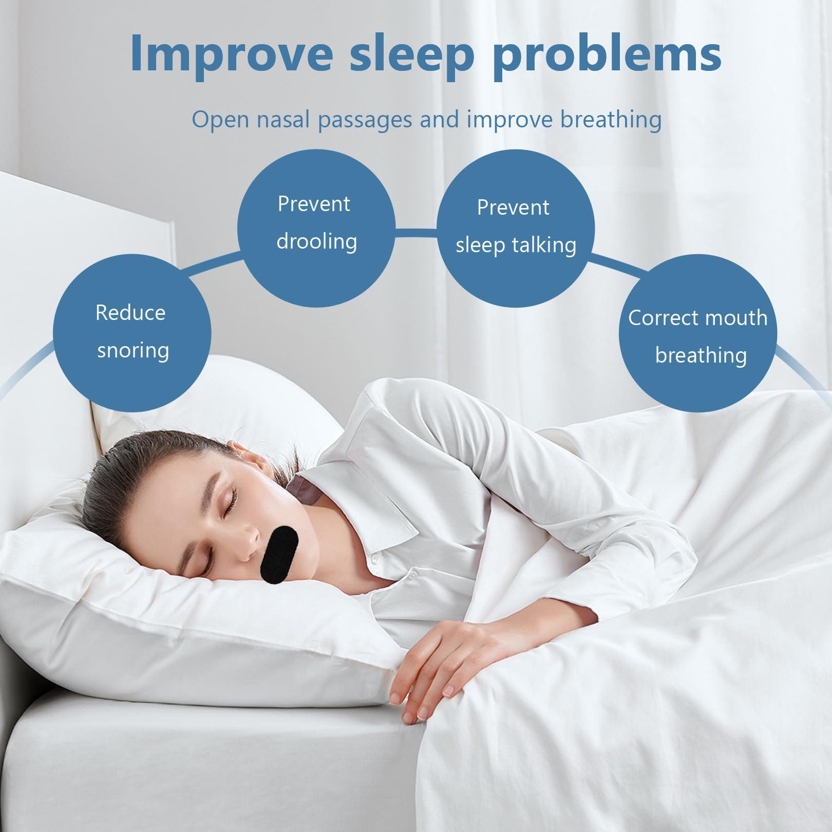 SUHAI 30 Strips Mouth Tape for Sleeping,Black Adhesive Sleep Tape Sleep Mouth Tape,Comfortable Snoring Aids for Men Sleeping Mouth Tape Breathable Mouth Tap for Snoring and Prevent Mouth Breathing