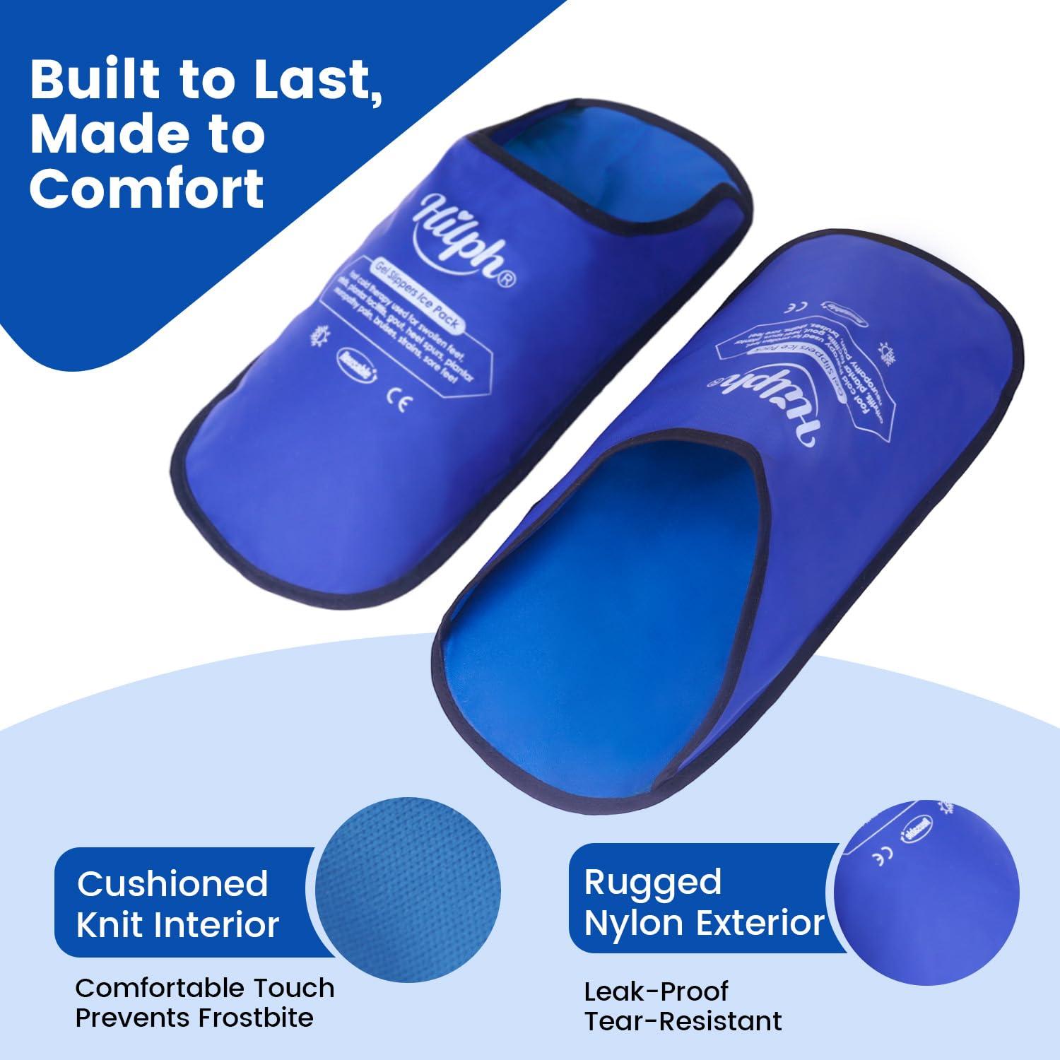 Hilph Hilph Foot Ice Pack Slippers for Plantar Fasciitis 2 Pack, Ice Pack for Feet Hot Cold Compression Therapy Gel Cooling Slippers for Foot Neuropathy, Diabetic Foot, Swollen Feet, Gout - Covering Toe