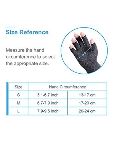 AovYoo AovYoo 1 Pair Fingerless Arthritis Compression Gloves Raynauds Gloves Rheumatoid Osteoarthritis Wrist Supports -Hand Pain Relief (M, Grey)