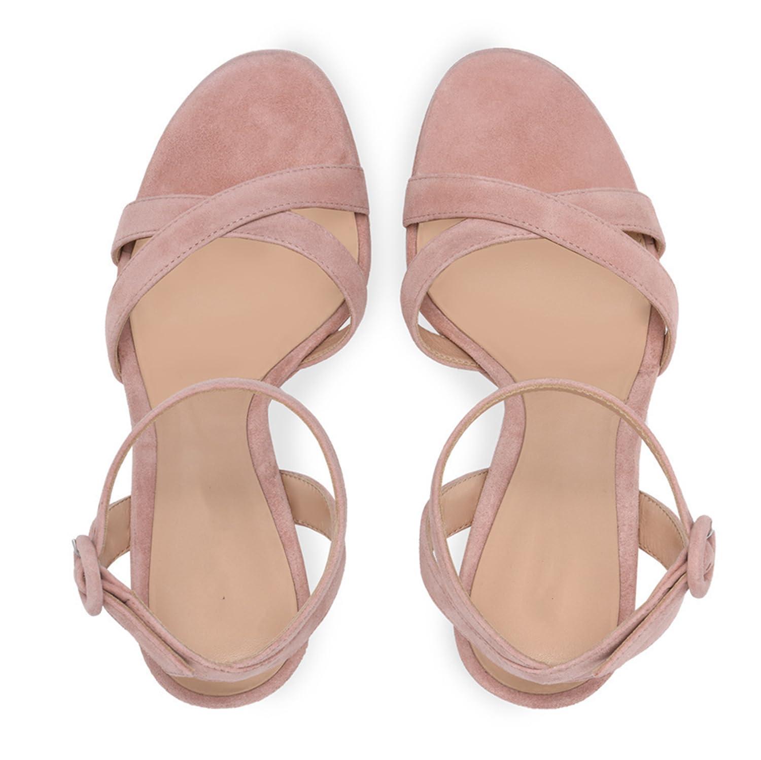 WOkismD WOkismD Womens Open Toe Platform Heeled Sandals Chunky Heel Ankle Strap High Heel Pumps slingback Wedding Party Comfy Block Heels Dress Shoes,Pink,46