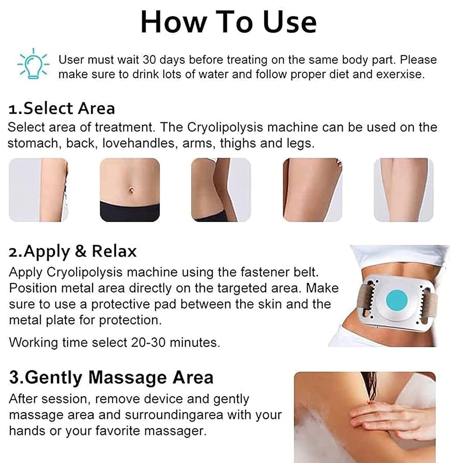 McbeAn Freezing Fat Removal Machine, Portable Cryolipolysis Instrument, Lipolysis Substance and Cold Freeze Fat Massage, for Slimming Tummy, Arms, Thighs, Shanks, Lifting Hips