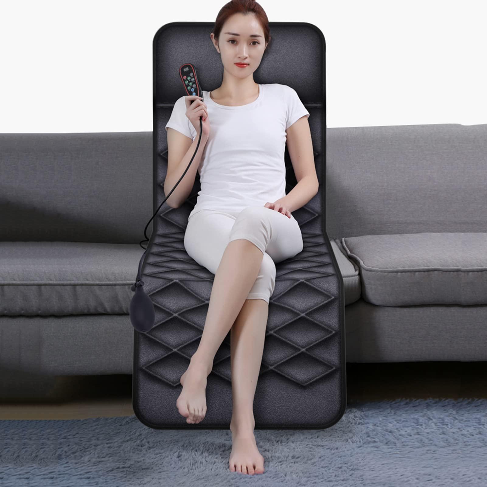 KOHARA KOHARA Heating Pads Full Body Massage Mat with Heat 20 Neck Kneading Massage Heads, Full Body Massage Heating Chair Pad Mattress Cushion for Relieving Back Lumbar Leg Pain Full