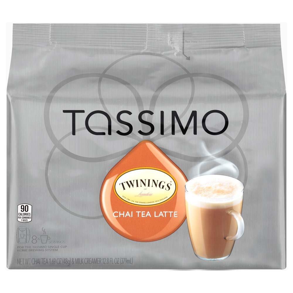 Tassimo Twinings Chai Tea Latte, T-Discs For Tassimo Coffeemakers, 8 Count Packages, (Pack Of 5) (Package May Vary)