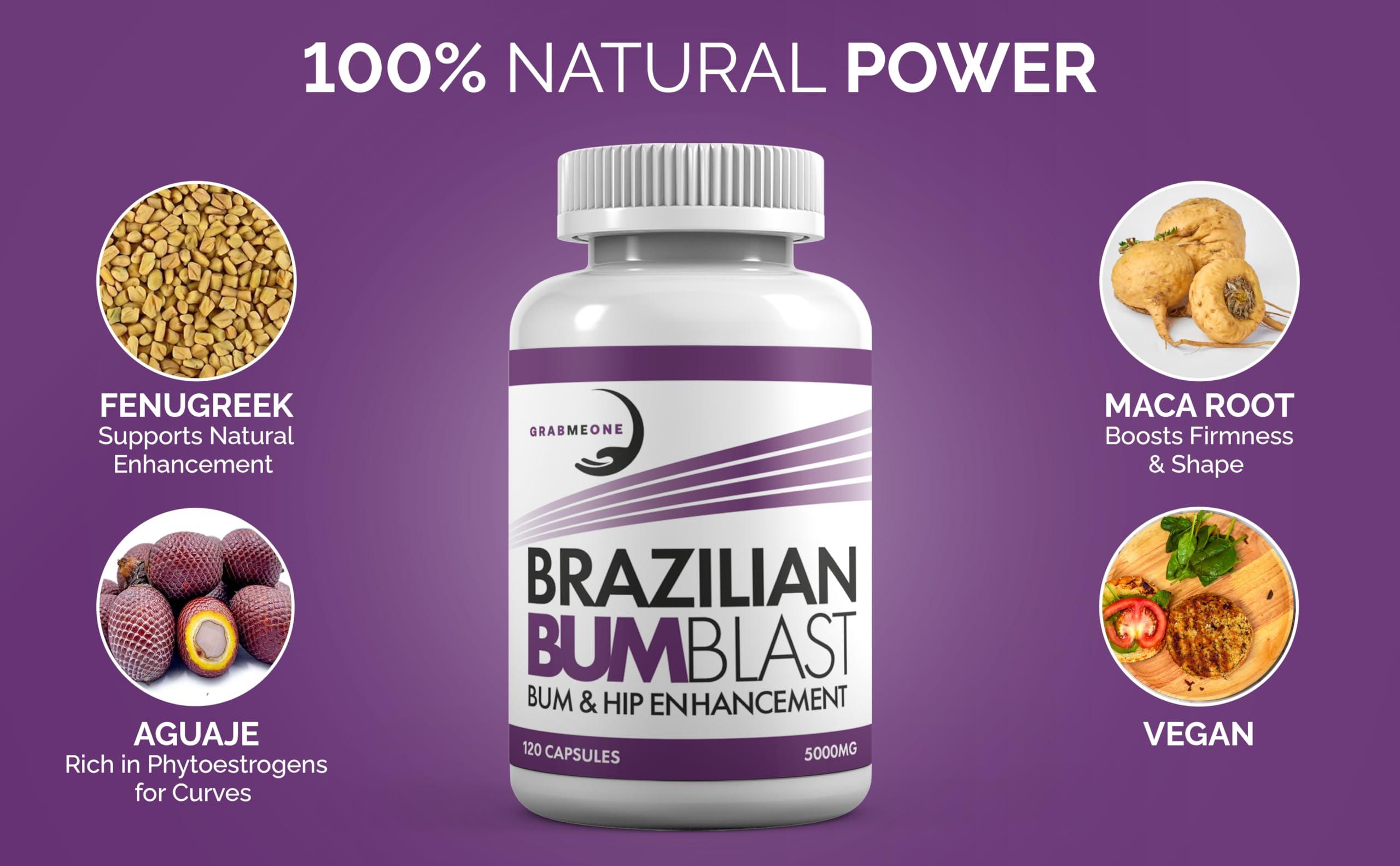 GRABMEONE Bum & Hip Enlargement Supplement - Natural Enhancer Supports Bigger, Toned, and Firm Bum - Bum & Hip Enhancement (60 Capsules)