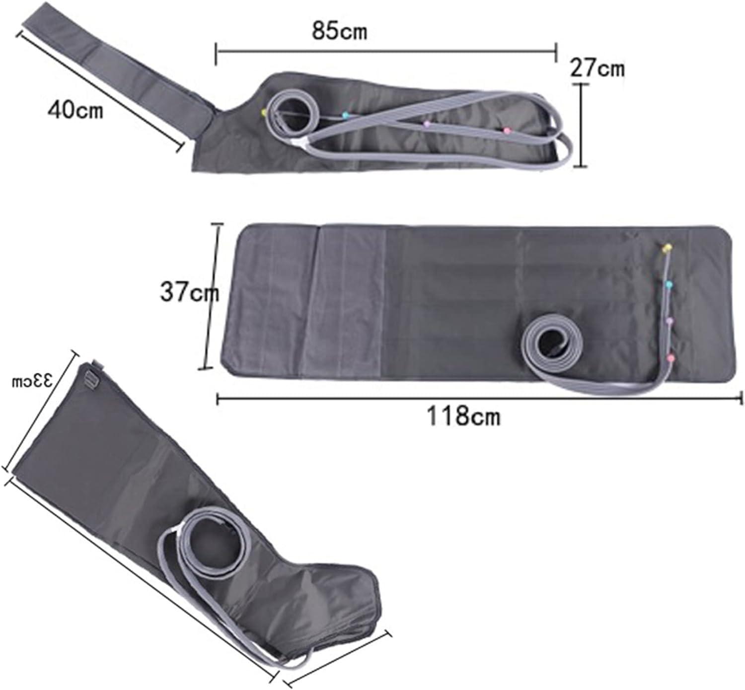 YUNYHAO 6 Chamber Lymph Drainage Leg Massager, Electric Leg Air Compression Massager For Circulation Of Arms Legs Waist, Wrapping Ankles And Calf Massage Machine For Pain Relaxation ( Color : Grey , Size : Ma