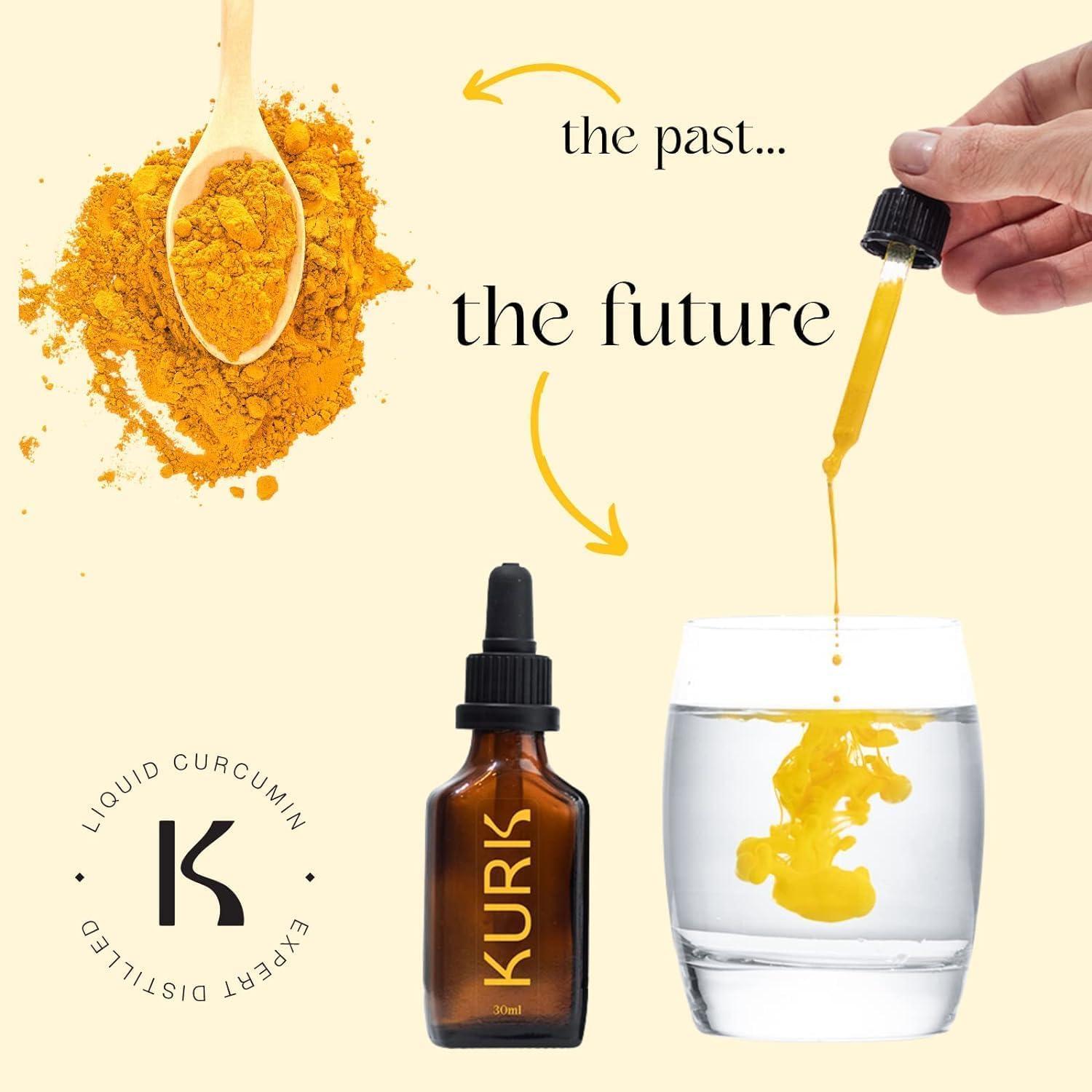 Kurk High Strength Liquid Curcumin Oil from Turmeric | Advanced Absorption Technology | 1000x More Absorbent Than Powders & Capsules | Naturally Reduce Inflammation. (Cola 95ml)