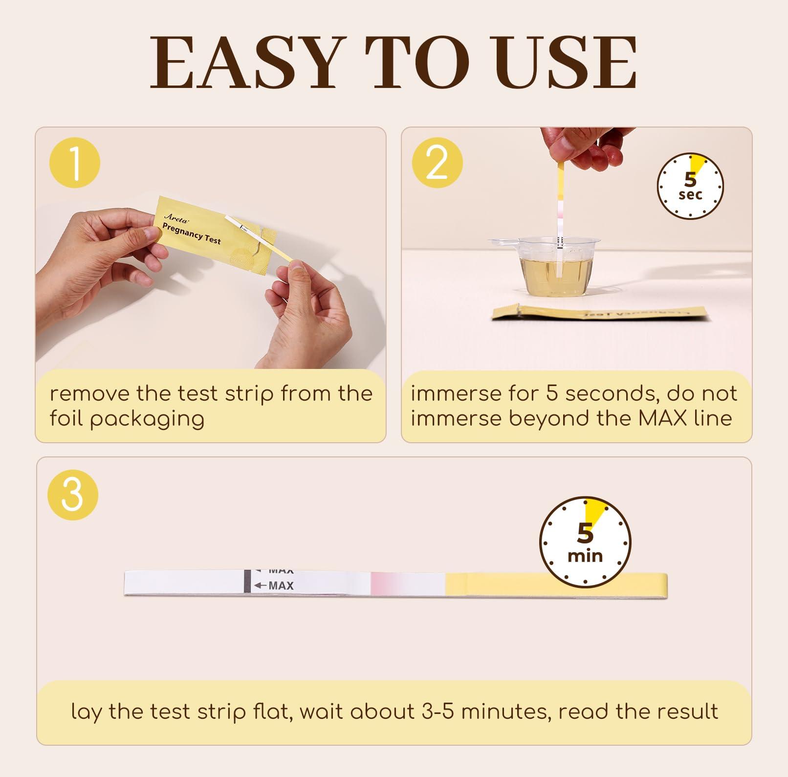 Areta Areta 30 Pregnancy Test Strips: Accurate Kit for Rapid Results | 30 Pack hCG Tests