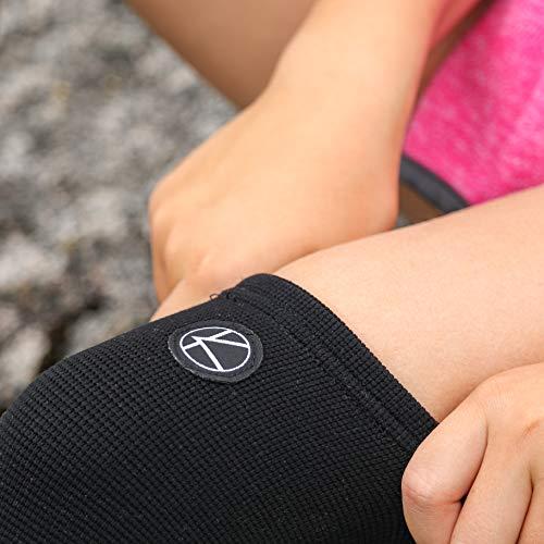 KARM KARM Kids Knee Support Sleeve - Childs Knee Compression Sleeve for Children - Girls & Boys | Junior Knee Support for Sports & Football & Joint Pain & Knee Conditions (Black)