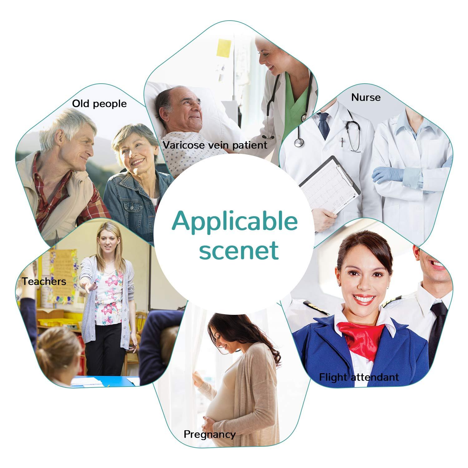 SKYFOXE SKYFOXE T.E.D. Anti Embolism Stockings for Women Men Thigh High, 15-20 mmHg Compression TED Hose with Inspect Toe Hole