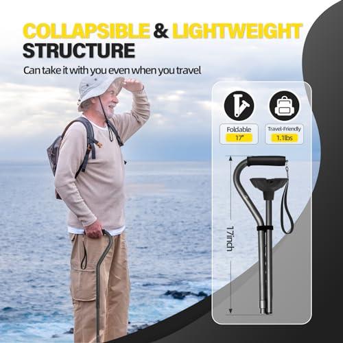 BeneCane BeneCane Walking Cane Adjustable Cane with Offset Soft Cushioned Handle for Men & Women Lightweight Comfortable Extra Stability Base Mobility Aid for Men Women and Seniors