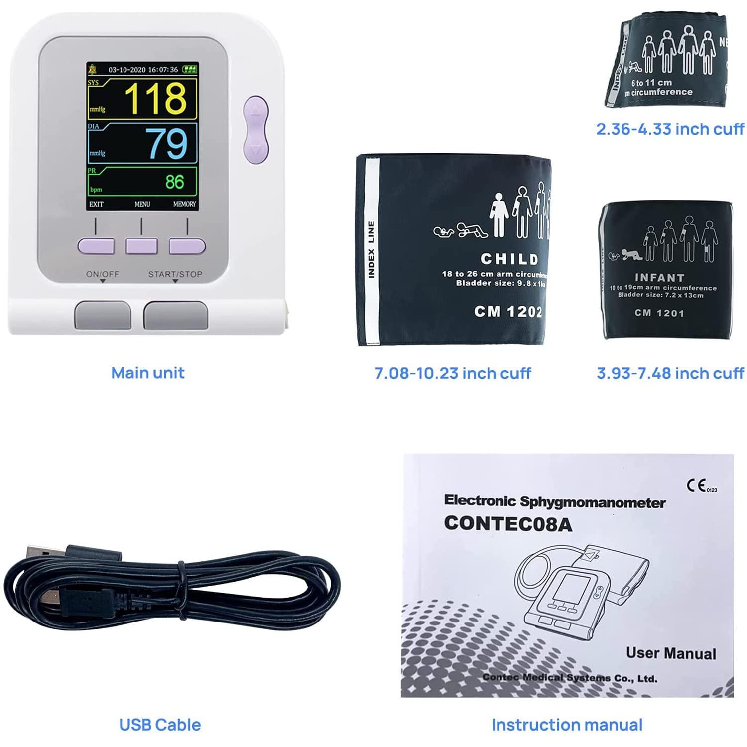 Generic Automatic Veterinary Blood Pressure Monitor with LCD Display - Accurate BP Machine for Animal Use - Includes 3 Cuffs 6-11CM 10-19CM 18-26CM